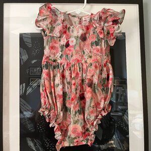 Ivy City Baby Hattie Romper in Watercolor Floral